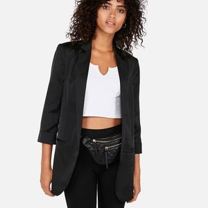 EXPRESS Black Notch Collar Boyfriend Blazer S